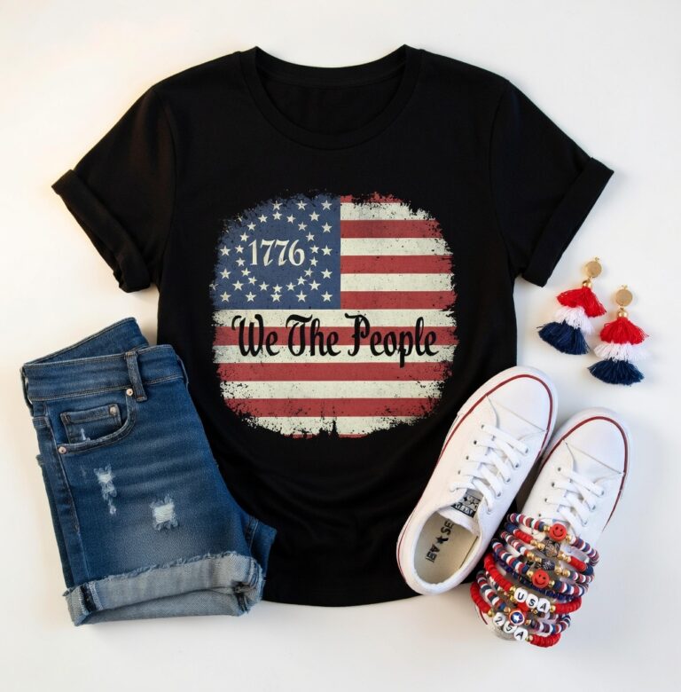 red white and blue 4th of july outfit flatlay — patriotic outfit ideas 2026 from amazon